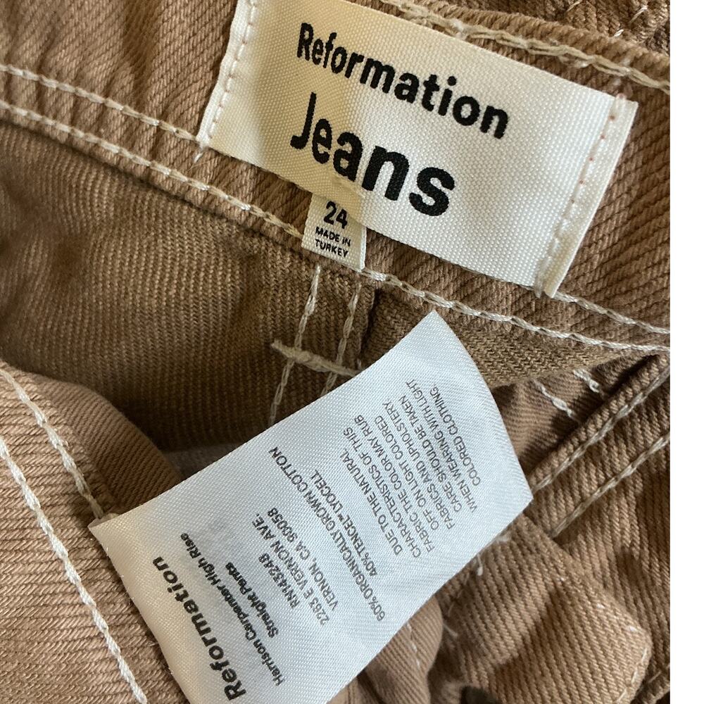 Reformation Structured Soft Coffee Harrison Carpenter Pants Size 24 - Picture 4 of 4